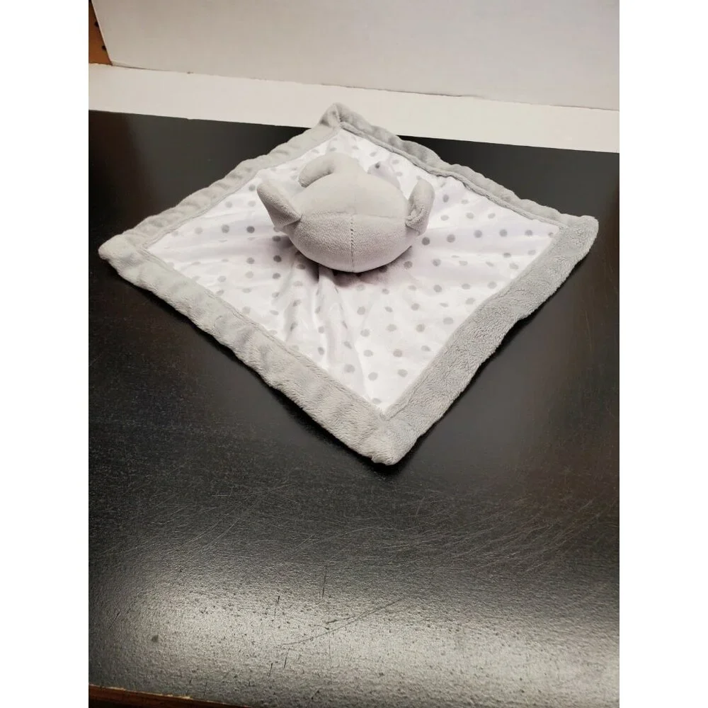 12 Inch Gray Elephant square with satin trim Lovee Plush